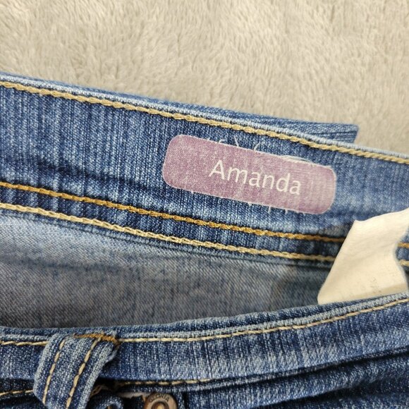 Gloria Vanderbilt Amanda Womens Jeans 18 Straight Leg Medium Blue Denim SL10E - Picture 8 of 10